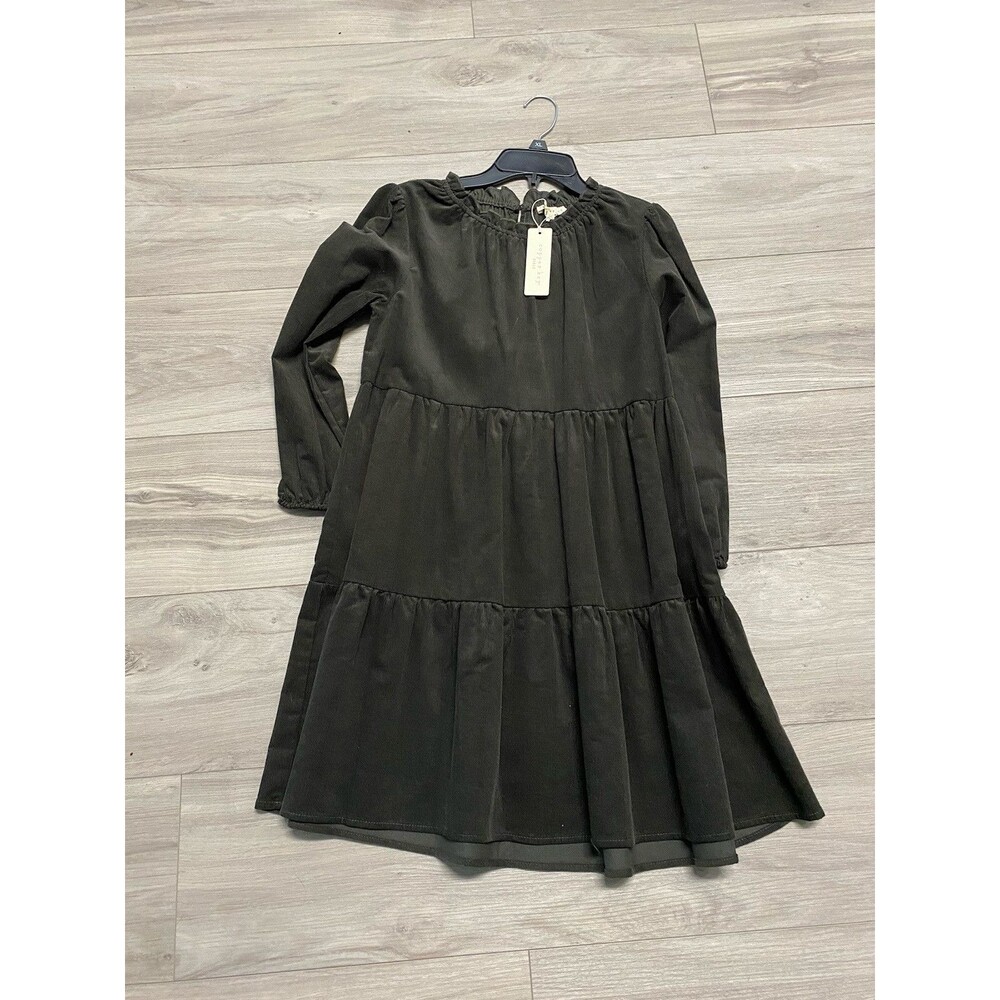 Girls Copper Key L/S Corduroy Dress Brown Size XL